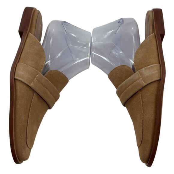 Kaanas Tan Cogno Suede Square Toe Slip On Mules - Picture 7 of 11